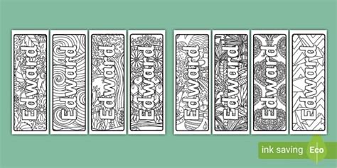 Free Edward Mindfulness Name Colouring Bookmarks Twinkl Ks1