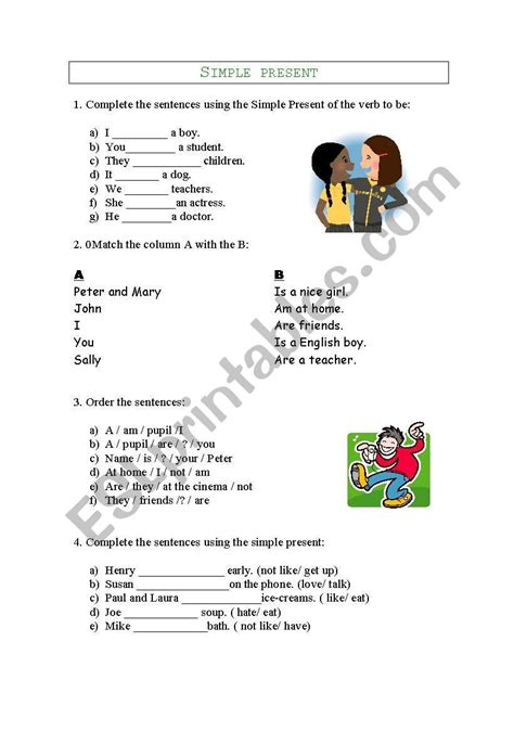 English Worksheets Simple Present