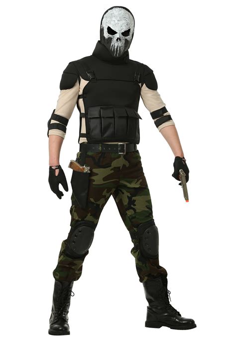 Skull Military Man Costume For Plus Size Men 2x