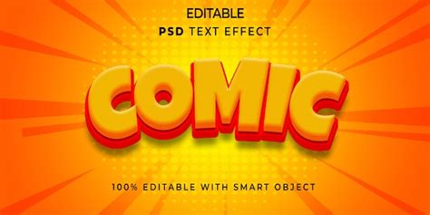 Premium Psd Editable Text Effect Comic 3d Style