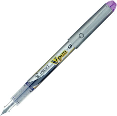 Pilot Vpen Disposable Fountain Pen Silver Barrel 058 Mm Tip Violet