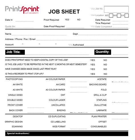 Job Sheet Template | Free Payslip Templates