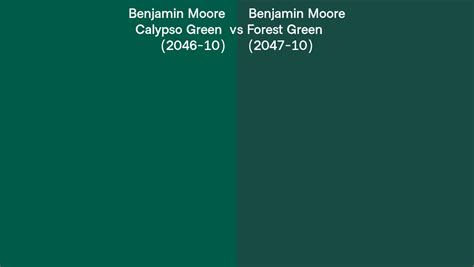 Benjamin Moore Calypso Green Vs Forest Green Side By Side Comparison