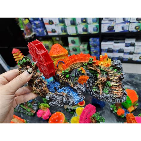 Jual Miniatur Hiasan Aquarium Jembatan Jamur Kincir Shopee Indonesia