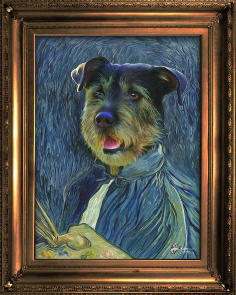 Vincent Van Gogh Dog Painting Pet Portrait Painter Van Gogh Etsy