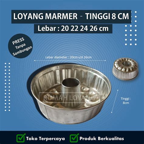 Jual Loyang Marmer Cake Cetakan Kue Bolu Pudding Puding Press Tanpa