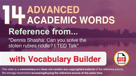 14 Advanced Academic Words Ref From Dennis Shasha Can You Solve The