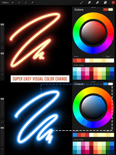 Neon Lights Procreate Brushes Light Brushes Procreate Neon Etsy