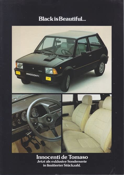 Innocenti de Tomaso black edition leaflet Germany 6 1980 車 模型