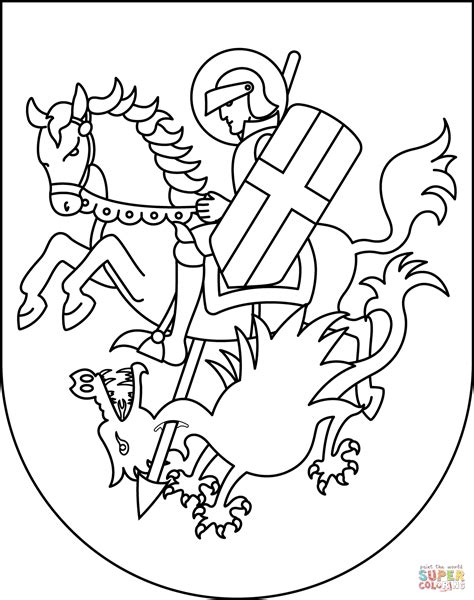 Saint George Killing The Dragon Coloring Page Free Printable Coloring