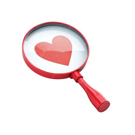 Magnifying Glass Love 3d Model Cartoon Style Render Illustration 3d