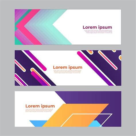 Premium Vector Abstract Banner Design Web Template Set Horizontal