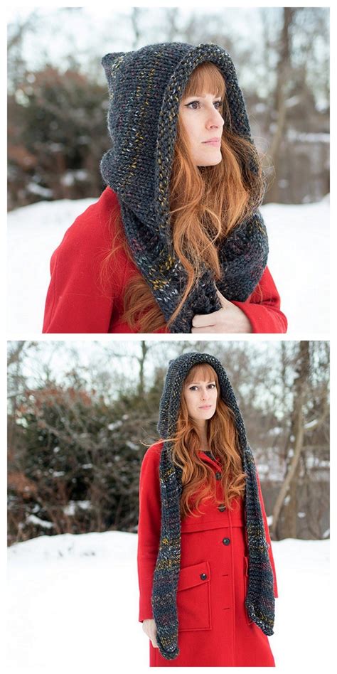 Easy Hooded Scarf Free Knitting Pattern Artofit