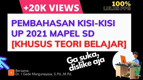 Pembahasan Teori Belajar Up Guru Kelas Sd Youtube