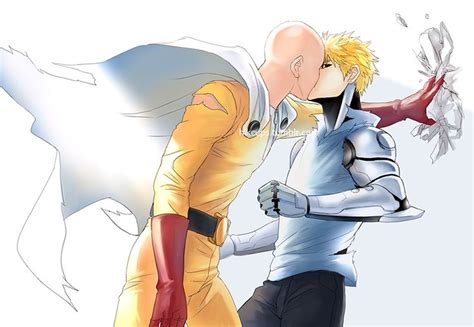 Hikcups Kabedon Commissioned By L Saitama X Genos One Punch Man One Punch Man