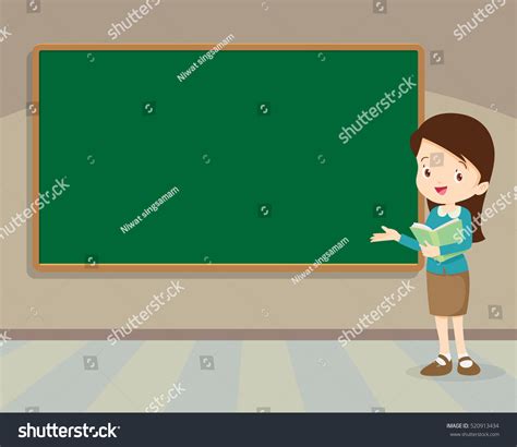 Teacher Front Chalkboard Copy Space Your Stock Vector Royalty Free 520913434