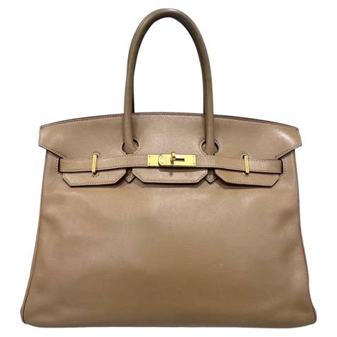 Hermes Etoupe Togo 35cm Birkin Bag Taupe Gold Hardware Iconic For Sale