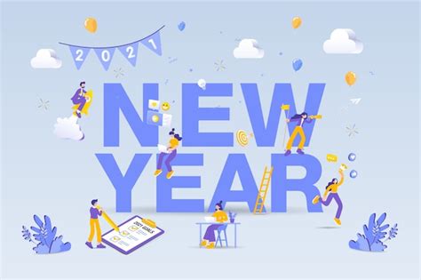 Premium Vector Happy New Year Illustration