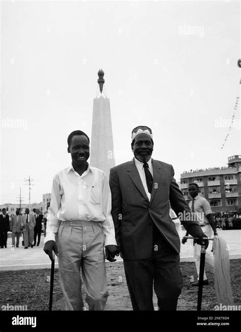 Tanganyika Prime Minister Julius Nyerere Left And Kenyan Leader Jomo