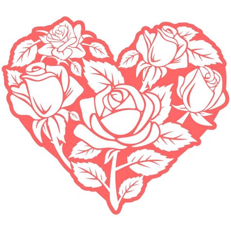 Roses Heart Cuttable Design Png Dxf Svg And Eps File For Etsy