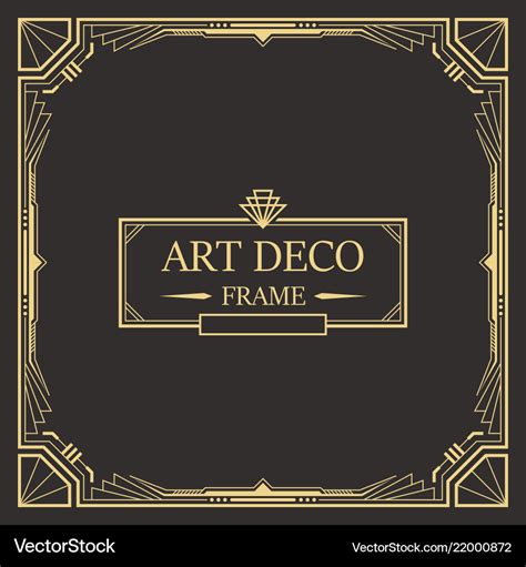 Art deco border and frame template Royalty Free Vector Image