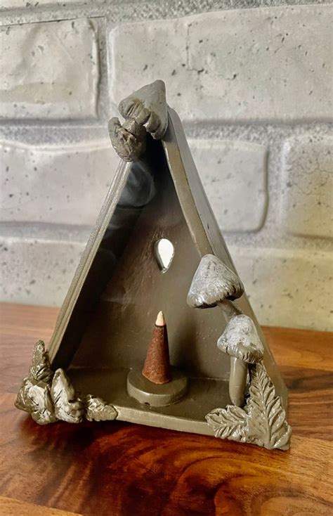 Mushroom Altar Incense Burner Ceramic Burner Nature Witchy Etsy