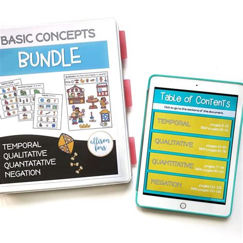 Basic Concepts Speech Therapy Bundle NO PREP Basic Concepts Basic