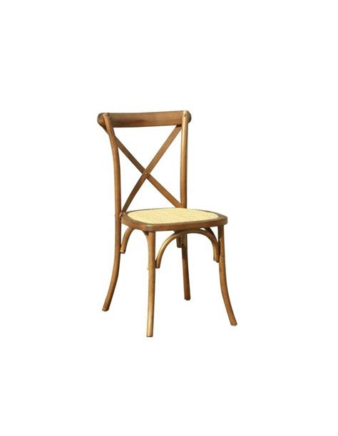 Silla Cross Bistro Madera Color Nogal Y Asiento De Rat N