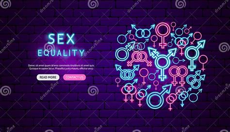 Sex Equality Neon Banner Design Stock Vector Illustration Of Unisex