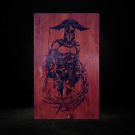 spartan warrior epoxy art token  aromatic cedar etsy
