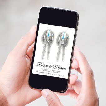 Elegant Tuxedo Watercolors Gay Wedding Invitation Zazzle