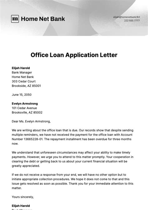 Free Loan Application Letter Templates And Examples Edit Online