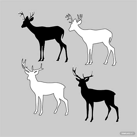 Black Deer Vector in Illustrator, SVG, JPG, EPS, PNG - Download ...