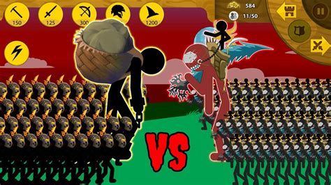 STONE GIANT MINER 999999 HP VS 999999 ZOMBIES KAI RIDER STICK WAR