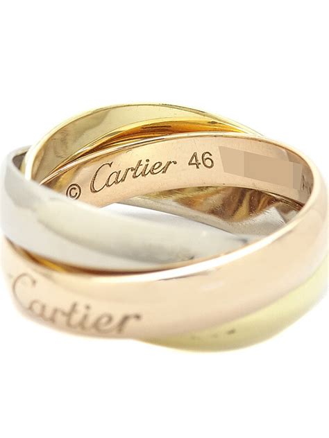 【cartier】カルティエ『k18ygk18pgk18wg トリニティ リング クラシック』6号 1週間保証【中古