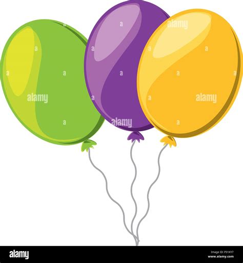 Decorative Balloons Over White Background Vector Illustration Stock