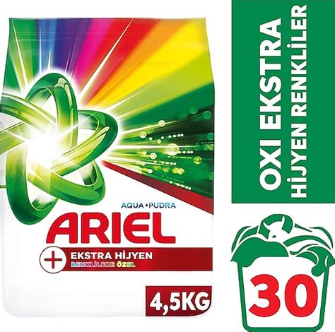 Ariel Oxi Ekstra Hijyen AquaPudra Renklilere Özel 4 5 kg Toz Çamaşır