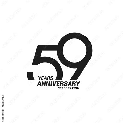 59 Years Anniversary Celebration Logotype Stock Vector Adobe Stock