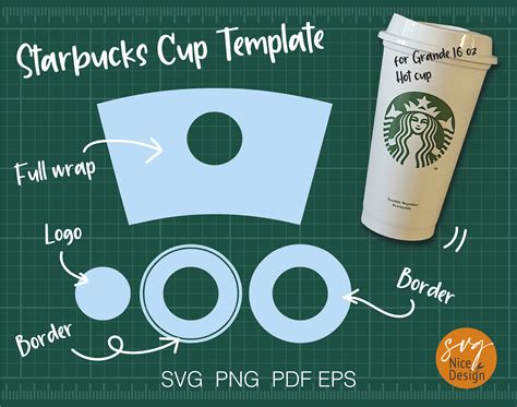 Pre Sized Full Wrap Winter Starbucks Wrap Svg For Oz Grande Hot Cup