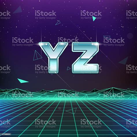 80s Retro Scifi Font From Y To Z Stock Illustration Download Image