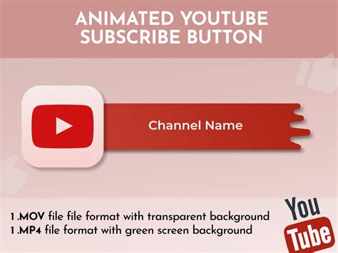 Custom Animated Youtube Subscribe Button Overlay For Intro Videos Etsy