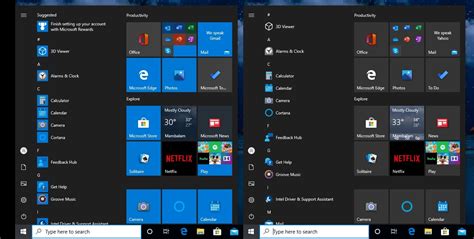 A Closer Look At Windows S New Start Menu With Theme Aware Tiles