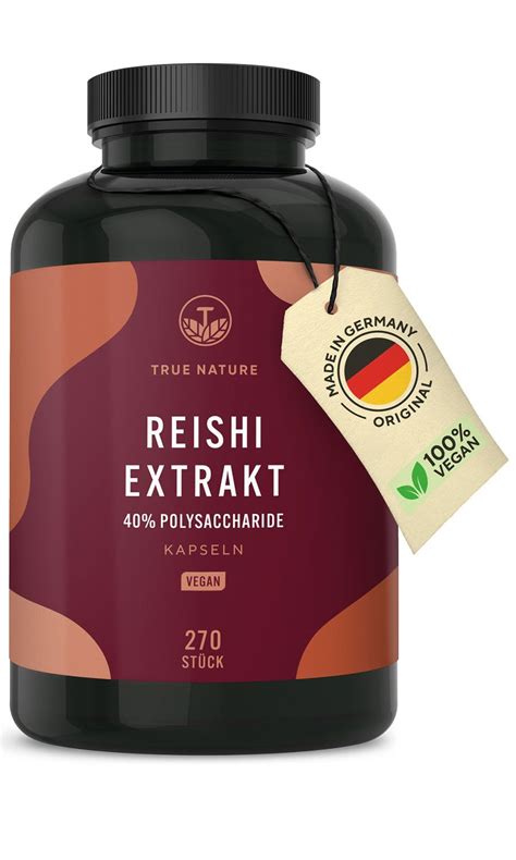 TRUE NATURE Reishi Pilz Extrakt Kapseln Vegan Made In Germany 270