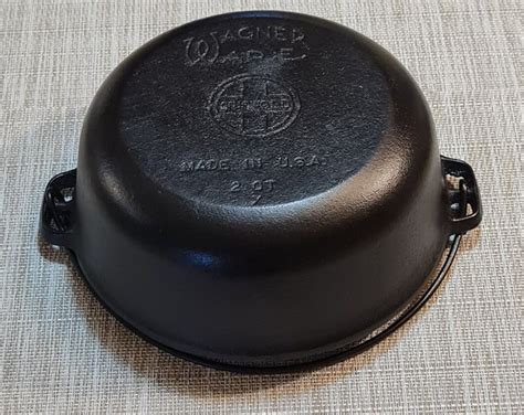 Wagner Ware Griswold 2 Qt Cast Iron Dutch Oven Pot Vintage Double