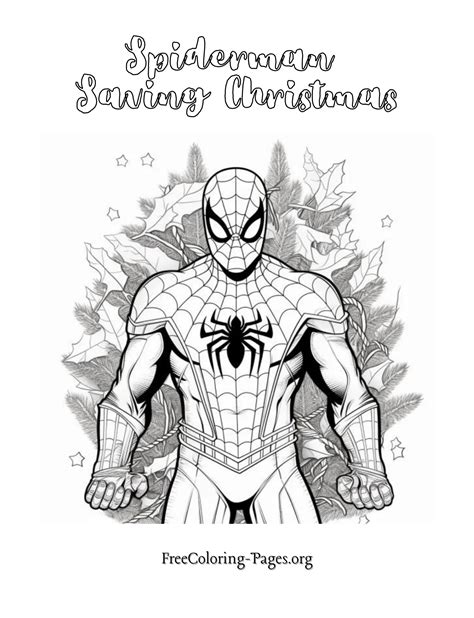 Spiderman Is Saving Christmas Coloring Pages Free Printable