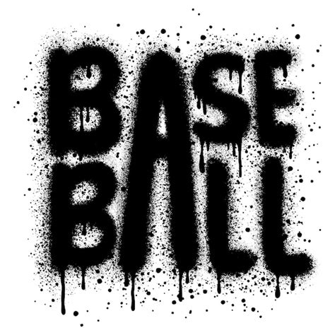 Premium Vector Graffiti Baseball Text Sprayed In Black Over White