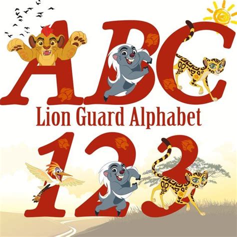 Lion Guard Alphabet Instant Download Digital Letters And Numbers