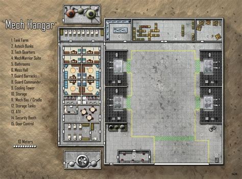 Mech Hangar - Sci-Fi Floor Plan