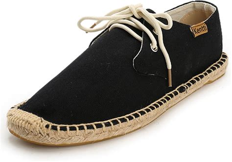 Kentti Alpargatas De Lona Cl Sicas Con Cordones Para Hombre Negro Eu