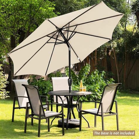 Sunrinx Ft Aluminum Market Crank And Tilt Patio Umbrella In Beige